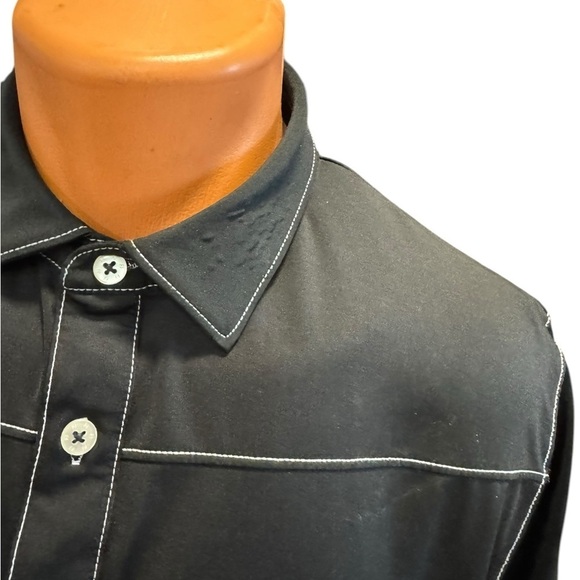 FootJoy FJ Golf Polo Shirt Men's Large Black Performance Top Stretch Golfing - Picture 3 of 11
